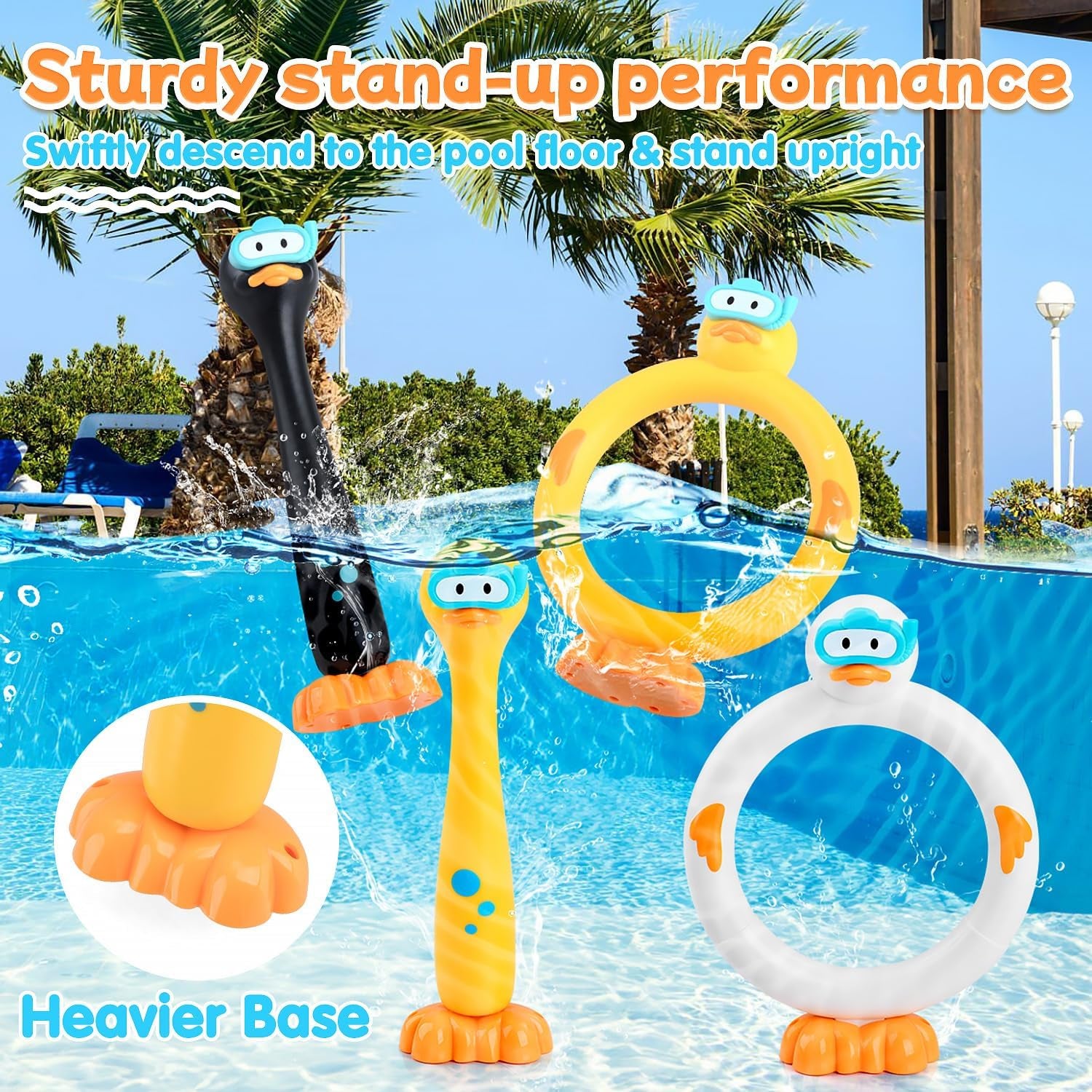 Pool Diving Toys for Kids, 6 PCS Swimming Pool Diving Rings, Summer Pool Diving