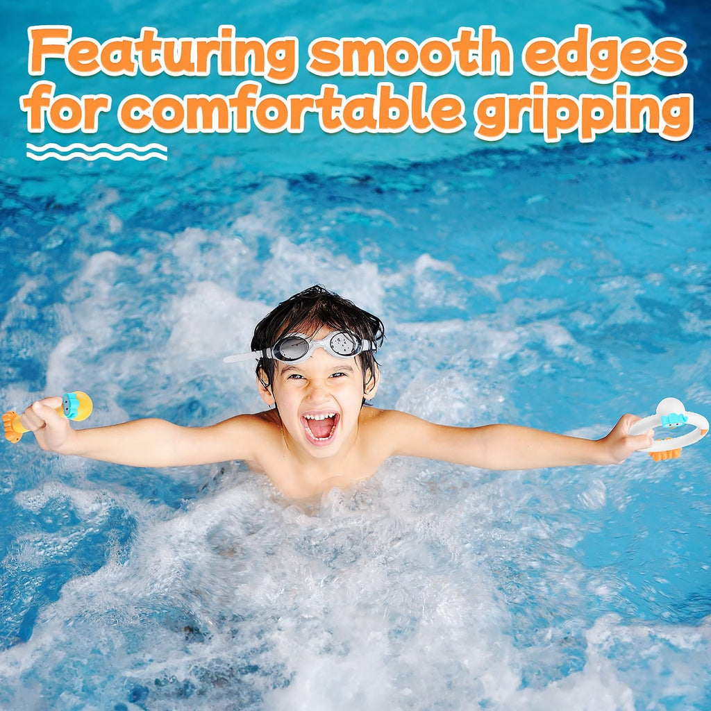 Pool Diving Toys for Kids, 6 PCS Swimming Pool Diving Rings, Summer Pool Diving